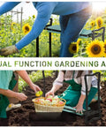 Foldable Ergonomic Garden Kneeler And Seat Bench with Soft EVA Foam and spring loaded handles for pain-free gardening