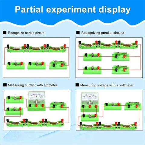 Awesome Hands On Electricity And Magnetism STEM Kid Friendly Kit Learn Series And Parallel Circuits Electromagnets Magnetic Inductance Wires And Real World Physics Concepts With A Simple Engaging Lab Guide, experiment display