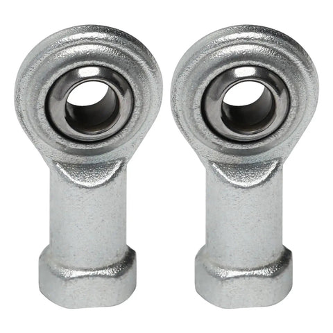 Complete Set Of 4 Rock Solid M8 X 1.25mm Rod End Bearings Featuring Left And Right Hand Thread Steel Heim Joints for smooth steering upgrades on ATV Go Kart and Quad rigs, showcasing two steel heim joints.