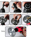 Step-by-step assembly of Electric Drill To Angle Grinder Adapter Kit With 6mm And 10mm Variable Shaft Mandrel Including 2 Wrenches Flange Nuts Extension Rod Polishing Pad For Cutting Polishing And Sanding.