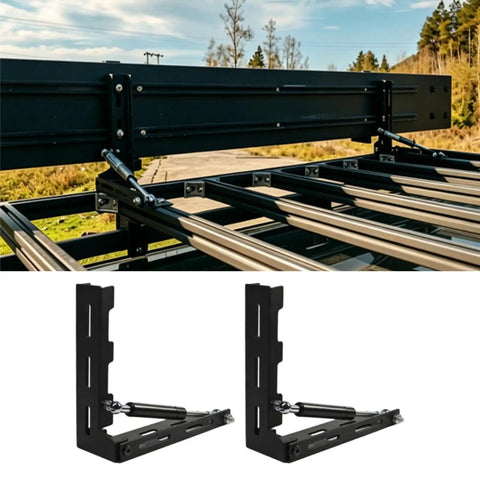 Foldable L Shaped Car Awning Mounting Brackets Set 2 Pieces Steel Universal Roof Brackets for Quick Setup