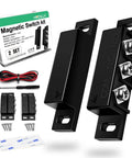 Magnetic Reed Switch NO NC Wired Surface Mount Door Window Contact Sensor kit with screws, wires, stickers, and screwdriver