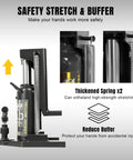 10 Ton Hydraulic Toe Jack With 5 Ton Claw Low Profile Lift Rig, showing thickened spring for safety stretch and buffer features.