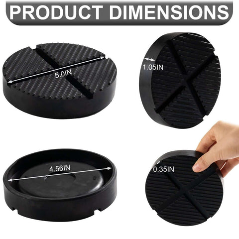 Universal Floor Jack Pad And Cross Beam Adapter For Pinch Weld Protection, 5 in diameter, 1.05 in height, black, 3 Ton Capacity