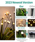 Comparison of Solar Firefly Garden Lights 4-Pack with flexible green stems and bright bulbs against alternative types.
