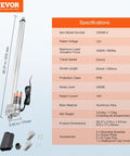 VEVOR 12V linear actuator, 20-inch stroke, IP65 waterproof, aluminum alloy body with mounting brackets and hardware.