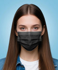 Black 3 Ply Disposable Face Masks Pack Of 100 For Men And Women Non Woven Breathable Everyday Use Indoor Outdoor Travel