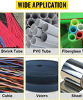 Wide application of materials including heat shrink tube, PVC tube, fiberglass tube, cable, velcro, and shiny sheet.