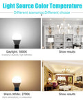 Comparison of Crazy Bright Daylight LED Bulbs For Ceiling Fans And Chandeliers, 5W Replacement For 40W Incandescents showing light effects