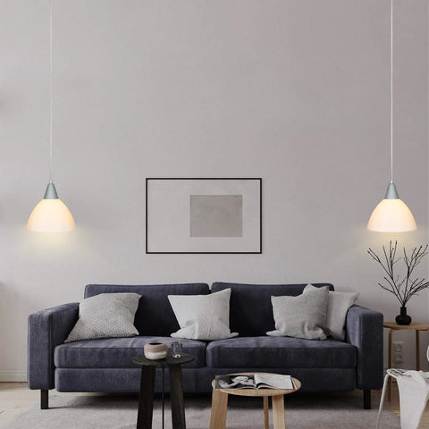 Living room with adjustable pendant light with 15 foot cord and on off switch frosted white shade ceiling lamp for living room bedroom dining hall easy install plug in ceiling lighting pack of 2