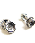 Stainless Steel Snap Cap Socket And Stud Set With One Half Inch Number Eight Machine Screws, rust proof and durable for tough environments.