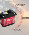 Rock Solid 55kg Brushless Digital Servo Packing Hella Torque And Waterproof Metal Gears Designed For Rc Cars Drones Robots And Flight Control Systems Featuring Smooth 270 Degree Rotation with steel helical teeth