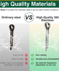 Comparison of ordinary steel vs high-quality 304 stainless steel cotter pins, highlighting rust resistance and durability.