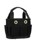Hard-Body Oval Tool Bucket With Drain Holes And 29 Pockets, Pro Grade Rugged Denier Polyester Organizer, front view