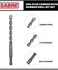 8-Piece SDS Plus Drill Bit Set Carbide Tipped For Rotary Hammer Masonry Concrete Brick Stone Block Stucco Includes Sizes