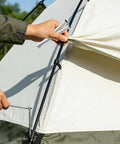Person repairing tent with Five Pack Aluminum Tent Pole Repair Sleeves Replacement Connectors for Camping Poles Portable Rod Repair Kit.