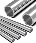 End view of 304 stainless steel round tubes, 5/8 in OD x 10 in long, thick-walled weldable tubing
