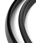 Heavy Duty U Shape Door Edge Protectors 10 Ft Weather Stripping Steel Core Slide On Rubber Seal close-up of textured rubber seal.
