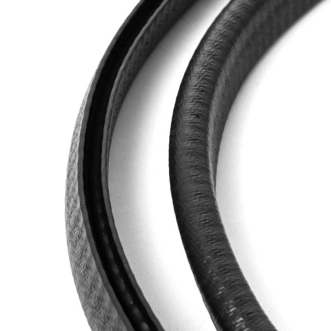 Heavy Duty U Shape Door Edge Protectors 10 Ft Weather Stripping Steel Core Slide On Rubber Seal close-up of textured rubber seal.