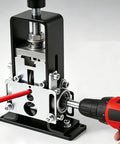 Heavy Duty Electrical Wire Strippers Drill Powered Hand Crank Multi-Function Portable Cable Stripper For Scrap Processing No Mains Power Needed Outdoor Mobile Use Versatile Tool close-up of wire stripper mechanism.