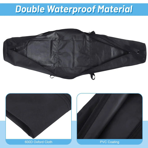 Flag Pole Carry Bag For Tailgates And Color Guard Gear, Heavy Duty 60x6 Inch Oxford Fabric with handles and zipper detail