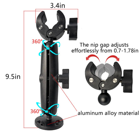 Heavy Duty Trolling Motor Stabilizer With Adjustable Shaft Clamp For Smooth Sailing And Serious Anti Vibration Grip On Rough Days, 9.5in height, aluminum alloy material.