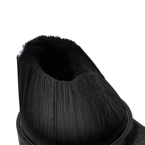 Close-up of black nylon bristle sleeve for Straight Up CNC Spindle Brush Vacuum Cleaner Cover For 3018 Pro Router Milling Unit.