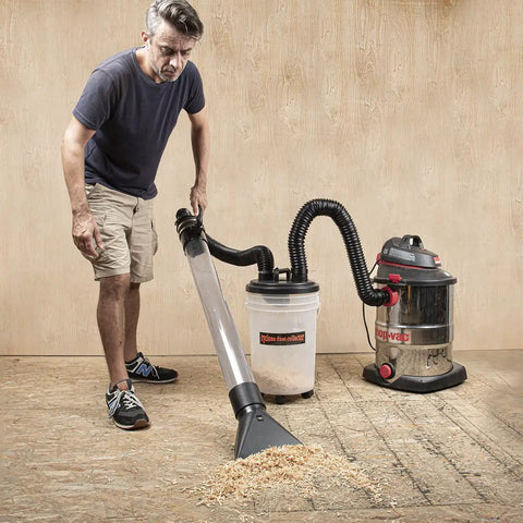 Cyclone Dust Separator Kit For Shop Vac And Dust Collector, 6 Gallon Clear Dust Bucket With Hoses, Reducers, Couplers And Clamps For Easy Debris Capture In The Garage And Woodshop