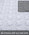 Extra Long Non Slip Bathtub Mat, 40 By 16 Inch Machine Washable Shower Mat With Quick Drain Holes And Grippy Suction Cups, close-up of suction cups.