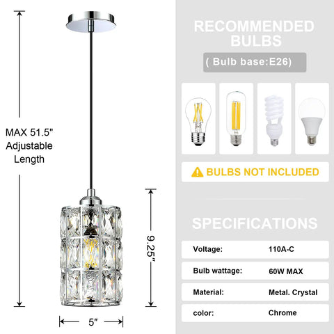 Adjustable 1-Light Indoor Kitchen Island Pendant Light With 6-Inch Drum Glass Shade Modern Farmhouse Vibe Ceiling Fixture