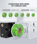 3D Printer Filament Dryer Box With Fan, Adjustable Temperature And Humidity Control, showing various spool sizes compatibility