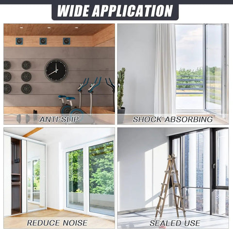 Image showing wide applications of Self Adhesive Rubber Strips for anti-slip, shock absorbing, reduce noise, and sealed use.