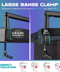Dual image showing correct and incorrect installation of Low Profile Adjustable Microphone Boom Arm For Your Desk With Clamp