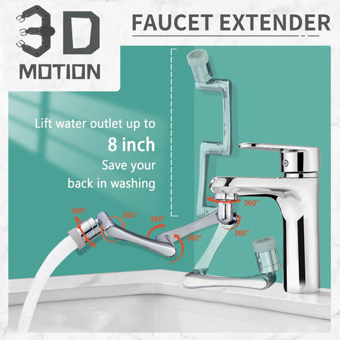 Big Time Game Changer 1080 Degree Rotating Faucet Extender With Dual Spout Extension And No Hassle Swivel Aerators For Kitchen And Bathroom Sink Effortless Washing Spray Tool