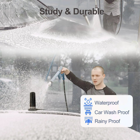 Go-To Dual Band Vehicle Ham Radio Antenna For VHF 136-174 MHz And UHF 400-470 MHz during car wash with waterproof labels