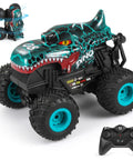 All Terrain Dinosaur Monster Truck RC Car With 2.4Ghz Remote, Music, 3 Lighting Modes, 360 Stunt Capable, Dual Batteries
