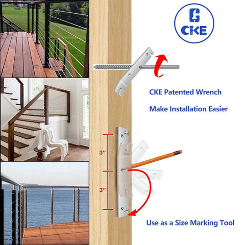 Installation tool for 60 Pack Black T316 Stainless Steel Left And Right Handed Swage Lag Screws For Wood Posts One Eighth Inch Cable Deck And Stair Railing Hardware Kit Right And Left DIY Baluster