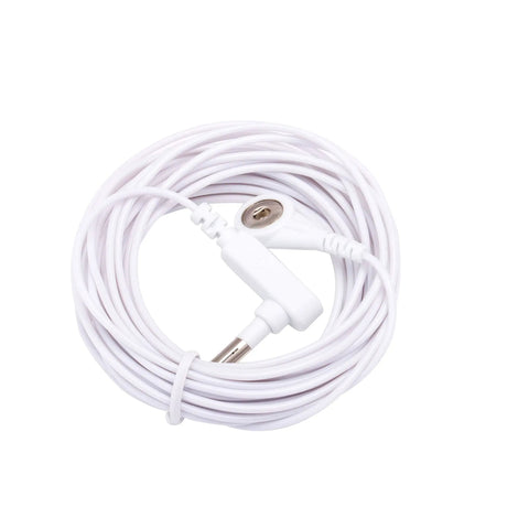 Coiled white grounding cord from Must Have Grounding Blue Wristband Set For Healthy Earthing With Two Straight Cords 16 Ft Full Length Includes Two Wristbands Simple At Home Grounding Solution No Mats Needed For Energy And Sleep
