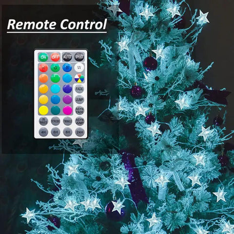 Star String Lights 20Ft Battery Operated Color Changing Fairy Lights With 40 LEDs Remote Control Indoor Outdoor Hanging Twinkle Decor For Bedroom Patio Party And More with remote