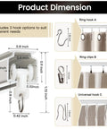 Beefy Heavy Duty Aluminum Curtain Track Kit For Ceiling Or Wall Mount White 9 To 12 Feet One Pack With Reinforced Brackets And Premium Aluminum Alloy Durable Glide Rail For Drapes Light Curtains And Room Dividers, with hook options and dimensions