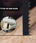 Five Piece T Handle Carbon Steel Jigsaw Blades 180mm Replacement Saw Set for cutting dense wood and plywood, showcasing teeth design.