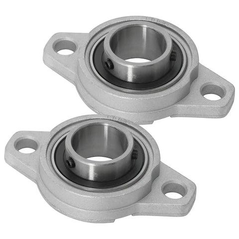 Set Of 2 Flanged Pillow Block Bearings 25mm Bore Self Aligning Zinc Alloy 2 Bolt Mounts For Go Kart Atv Tricycle Scooter Golf Cart