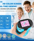 1000X Kids Digital Handheld Microscope With Built-In 4K Screen No Phone Needed Easy Portable Lab For Insects Leaves Coins And More Educational STEM Toy Gift For Ages 4 5 6 7 8 9 10 11 12, 2-inch screen