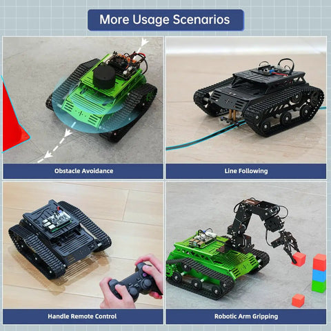 Beefy All Metal Tank Chassis With DC Geared Motor And Shock Absorbing Suspension For A Full Track Robotic Moving Platform