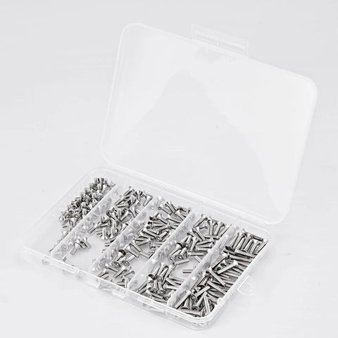 Must Have M3 Flat Head Socket Cap Screws Set In 6mm, 8mm, 10mm, 12mm, And 16mm, Countersunk Bolts With Allen Drive, 250 Pieces in a case