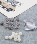 Set Of 24 Cam Lock Furniture Fasteners For No-Fuss Install And Easy Corner Connection with screws and connectors on fabric