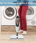 Person using Go To Replacement Steam Mop Pads For Shark S1000 S3101 S3250 SK Series And More Velcro One Piece Pads 4 Pack on floor