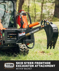 Pro Grade Front Hoe Excavator Attachment For Skid Steer With 8 Inch Bucket And 6 Foot Reach, 3000 PSI Hydraulic Cylinder