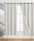 100 Percent Blackout Curtains For Bedroom And Living Room Linen Textured Thermal Insulated Room Darkening Grommet Top Drapes 52 W X 72 L 2 Panels Set Blocks Light And UV Quiet Sleep For A Home Theater Vibe, shown in various colors.