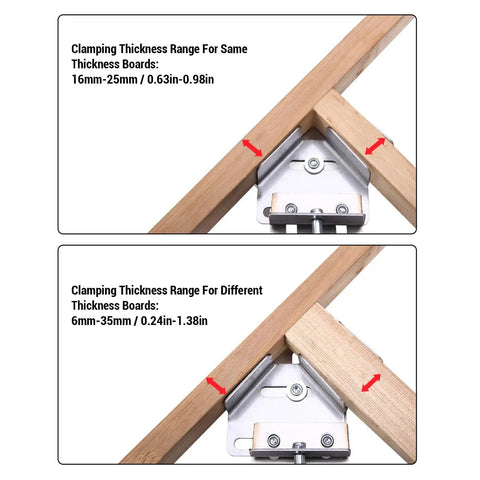 Right Angle Corner Clamp Heavy Duty Stainless Steel 90 Degree Woodworking Clamp With Press Type Handle Quick Release Design For Carpentry